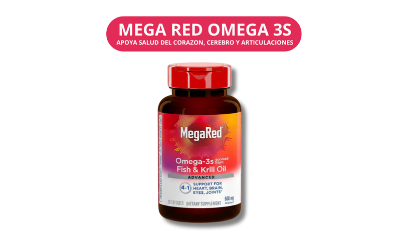MegaRed Omega-3 Advanced | Aceite de Pescado y Krill (30 Softgels)