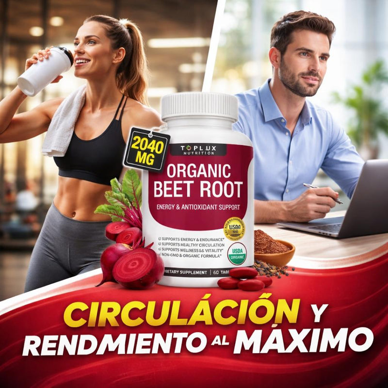 Organic Beet Root 2040 MG - Toplux Nutrition