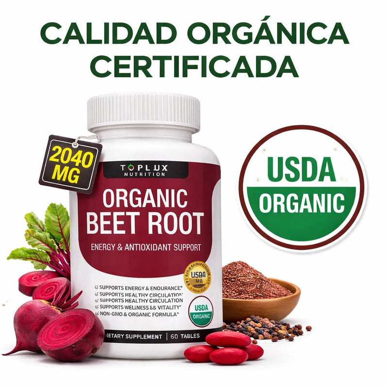 Organic Beet Root 2040 MG - Toplux Nutrition